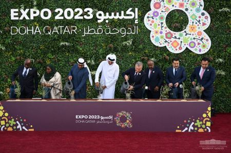 President of Uzbekistan Attends Opening Ceremony of the World Expo Doha