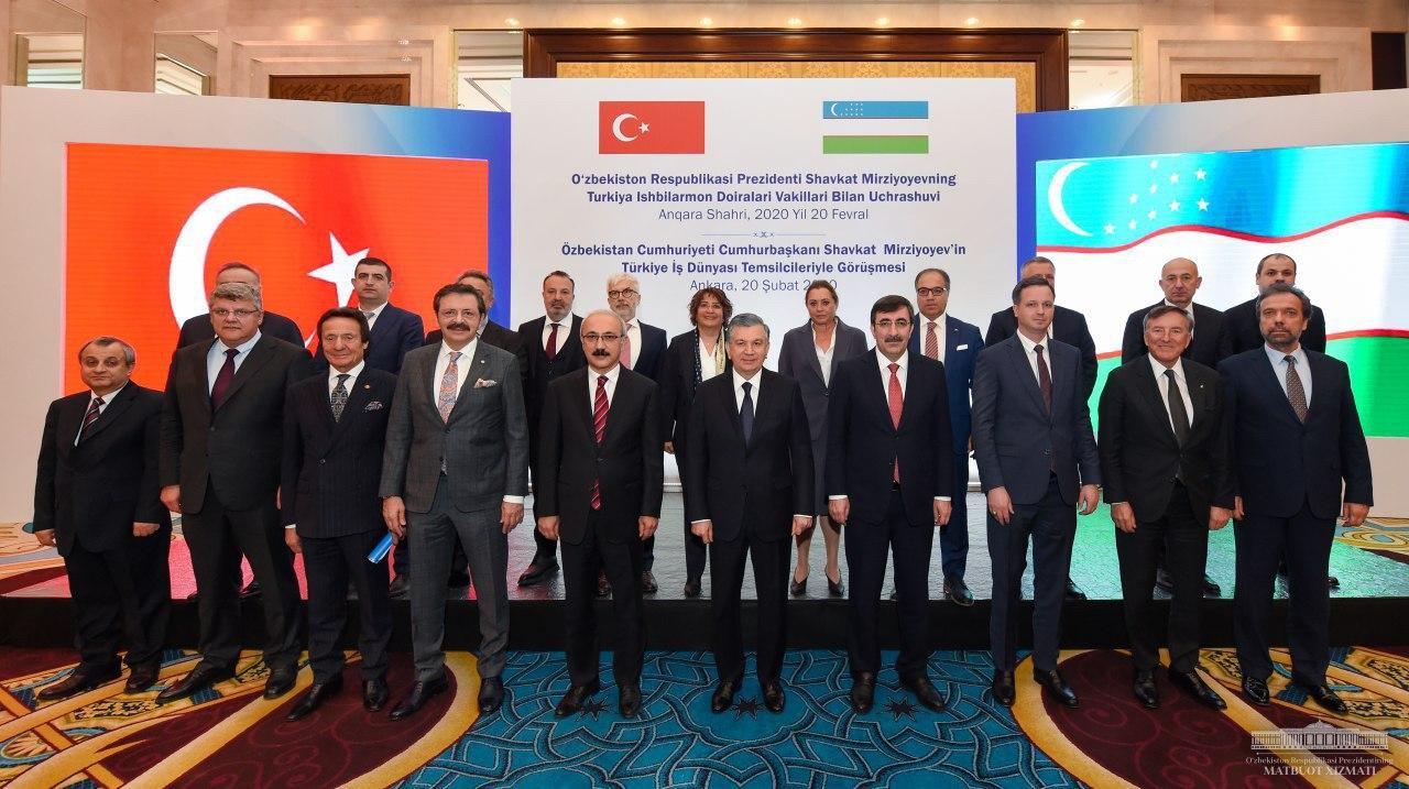 O‘zbekiston Prezidenti turkiyalik ishbilarmonlar bilan uchrashdi